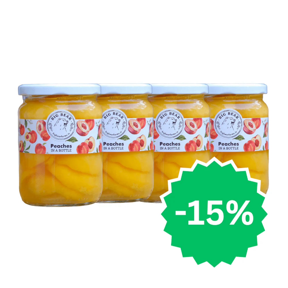 4 x PACK Bottled Peaches 500g (Thin Cut) - Big Bear Farms