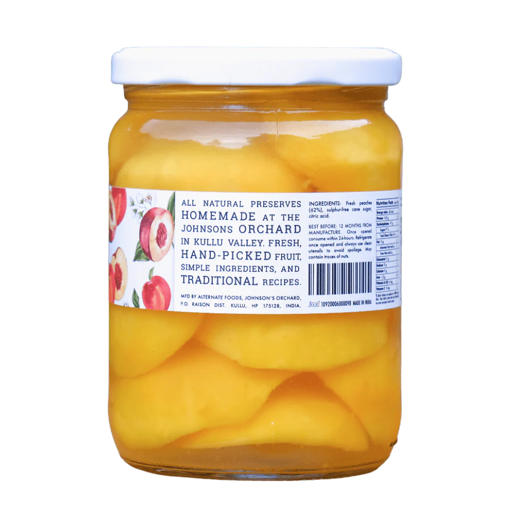 4 x PACK Bottled Peaches 500g (Thin Cut) - Big Bear Farms